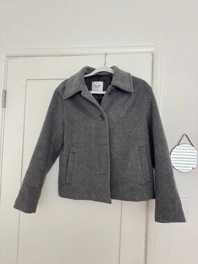 Gray Peacoat Abercrombie and Fitch